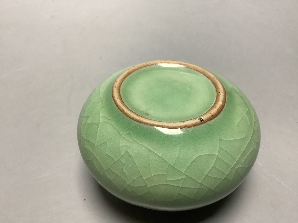 A Chinese celadon glazed water pot, diameter 8cm